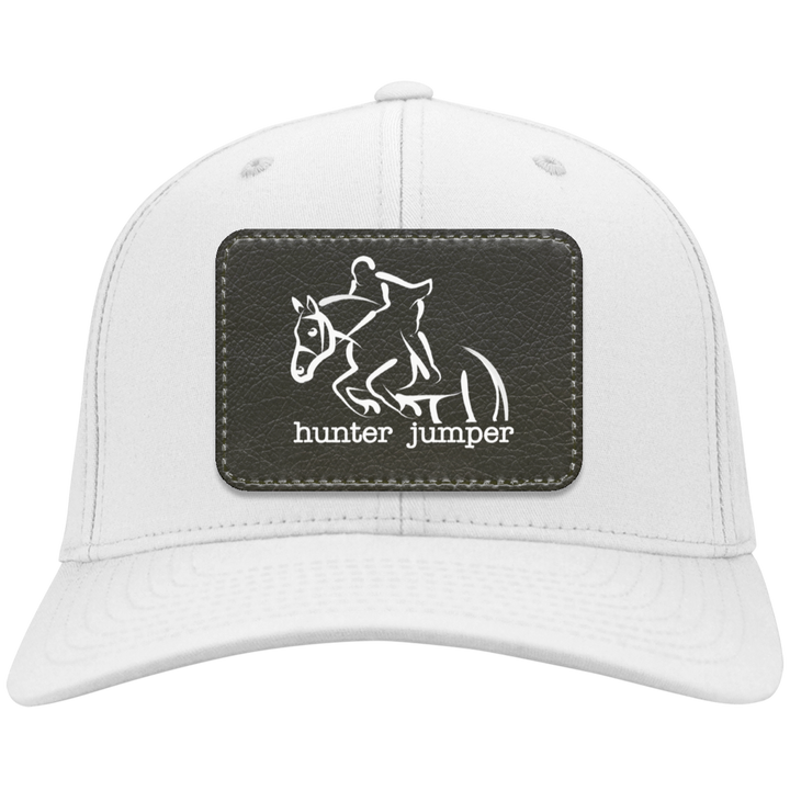 HUNTER JUMPER BLACK LEATHER CP80 Twill Cap - Patch