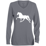 Tennessee Walking Horse (Pleasure) - Copy 1788 Ladies' Moisture-Wicking Long Sleeve V-Neck Tee