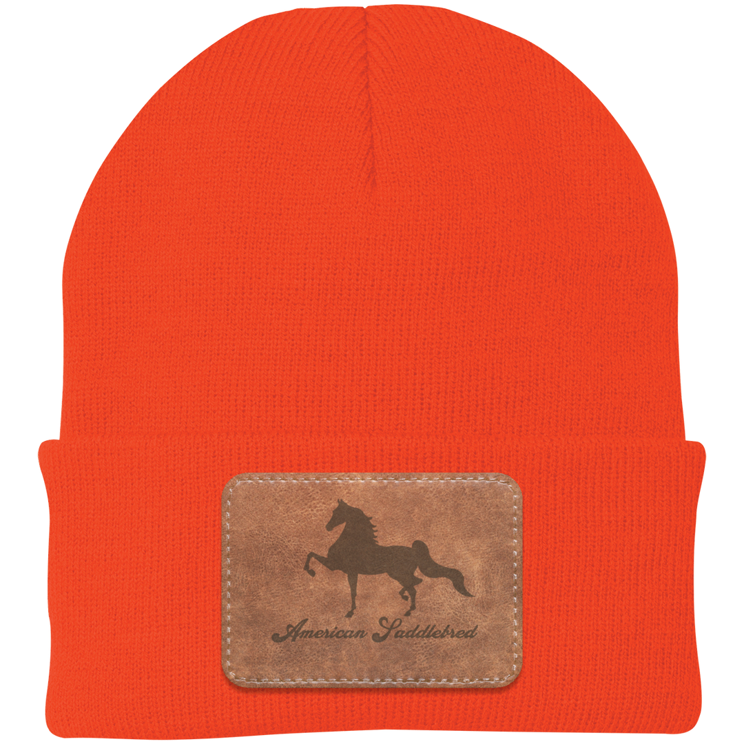 AMERICAN SADDLEBRED ON LEATHER CP90 Knit Cap - Patch