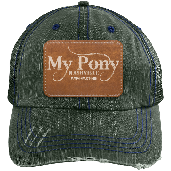 MY PONY NASHVILLE 6990 Distressed Unstructured Trucker Cap - Patch