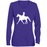 Missouri Fox Trotter LADY FINAL ART WHITE 1788 Ladies' Moisture-Wicking Long Sleeve V-Neck Tee