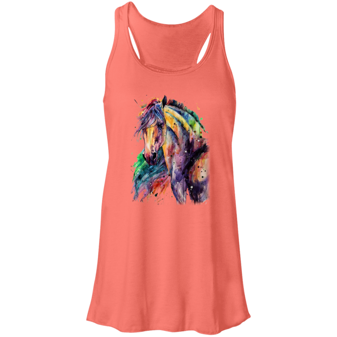 EQUINE ABSTRACT 1 4HORSE B8800 Flowy Racerback Tank