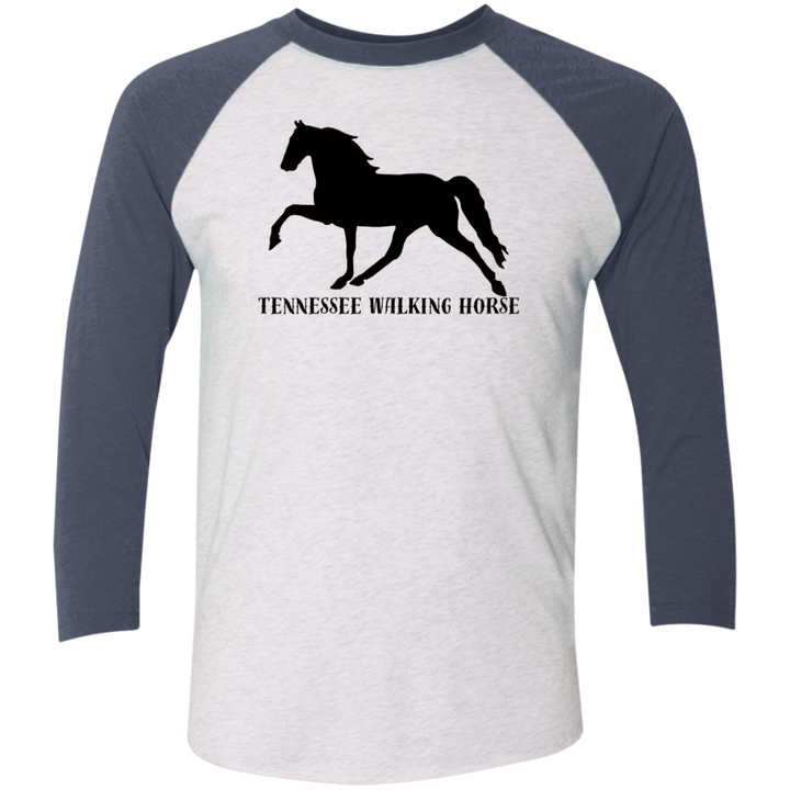 Tennessee Walker (black) 4HORSE NL6051 Tri-Blend 3/4 Sleeve Raglan T-Shirt