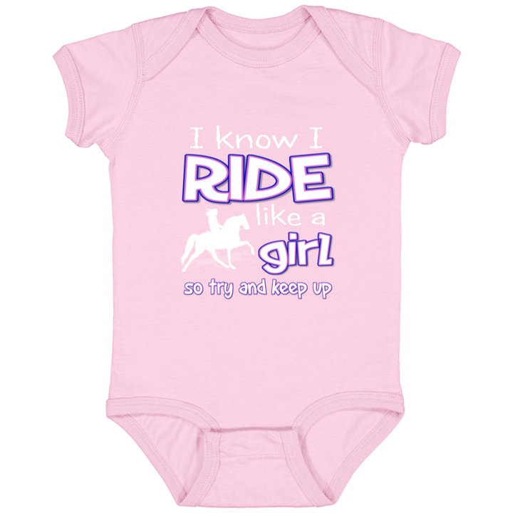 I RIDE LIKE A GIRL (TWH PLEASURE) 4424 Infant Fine Jersey Bodysuit