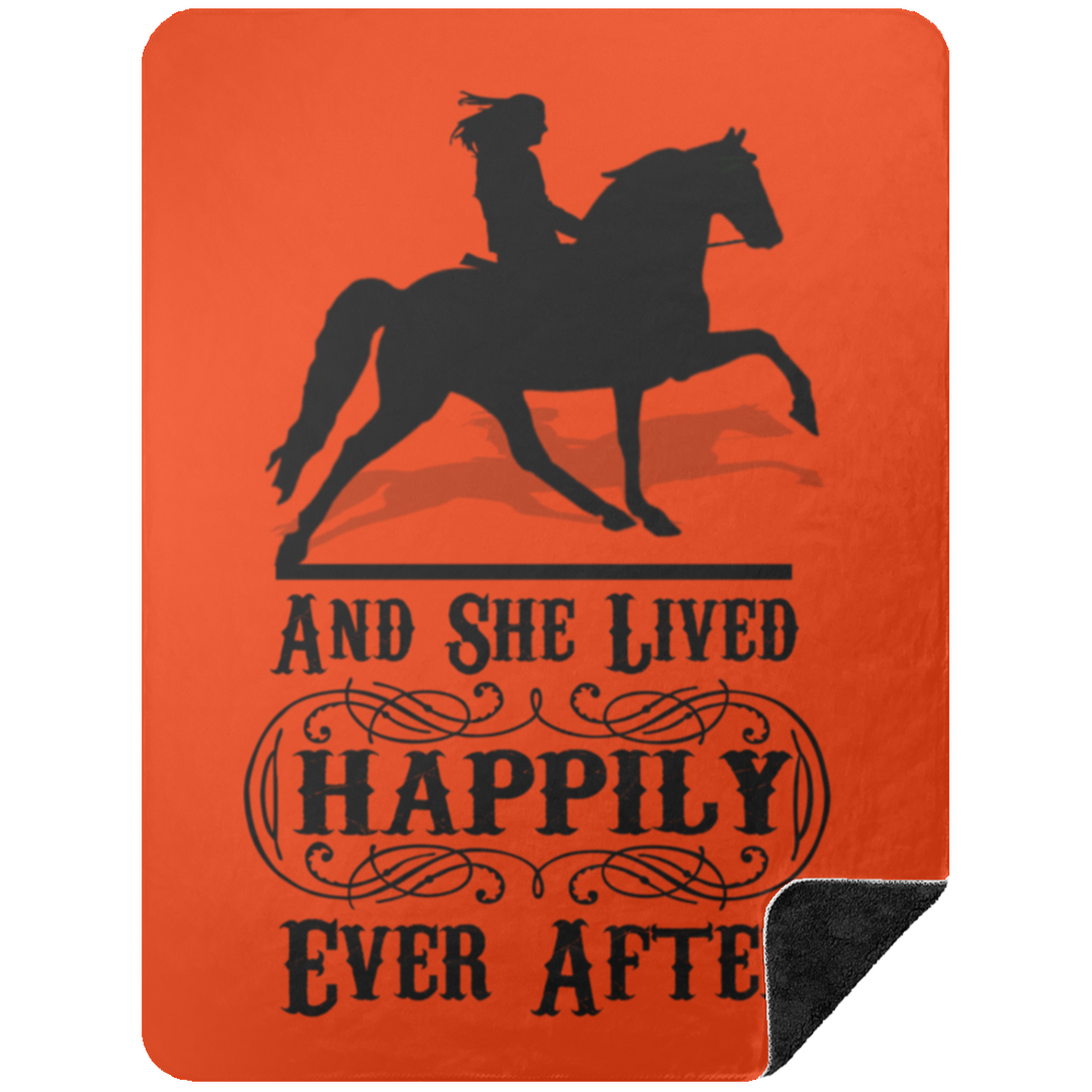 SHE LIVED HAPPILY EVER AFTER BLANKET TWH PLEASURE BSHL Premium Black Sherpa Blanket 60x80