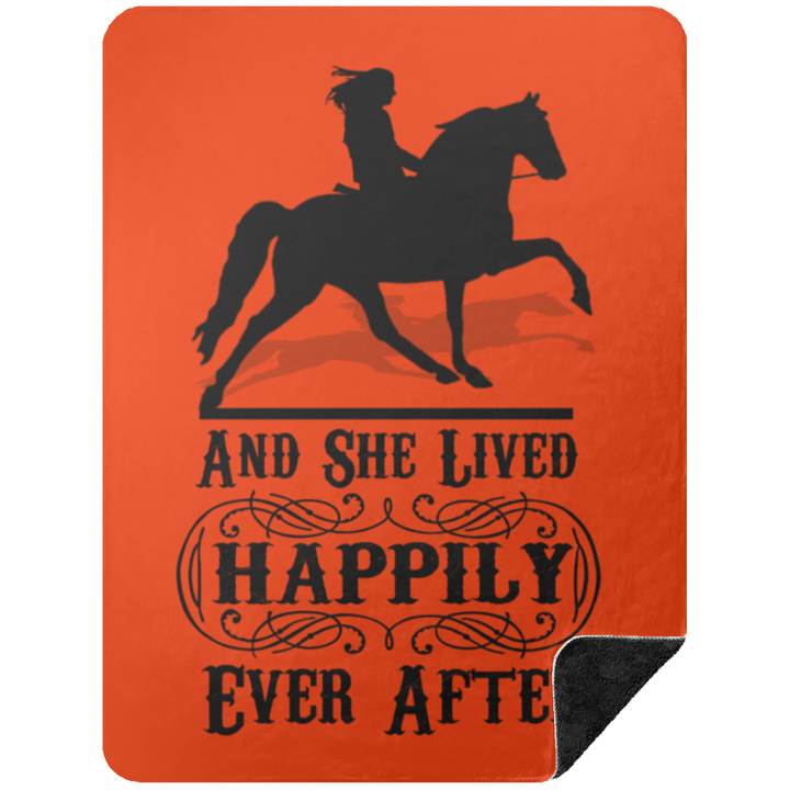SHE LIVED HAPPILY EVER AFTER BLANKET TWH PLEASURE BSHL Premium Black Sherpa Blanket 60x80