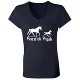 BORN TO WALK B6005 Ladies' Jersey V-Neck T-Shirt