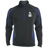 RACK ON RACKING (WHITE ART) ST851 Men's Sport Wicking Colorblock 1/2 Zip