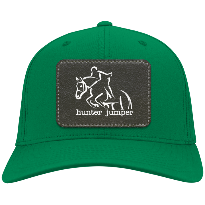 HUNTER JUMPER BLACK LEATHER CP80 Twill Cap - Patch