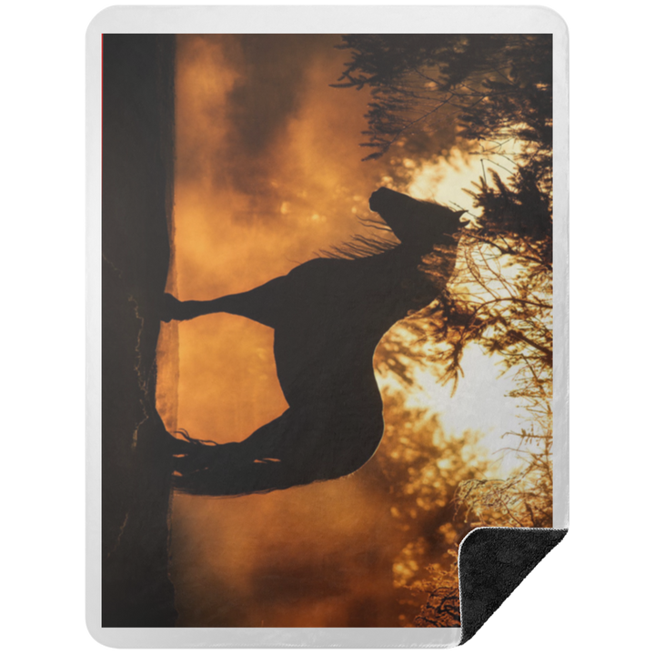BLACK HORSE 1 BSHL Premium Black Sherpa Blanket 60x80