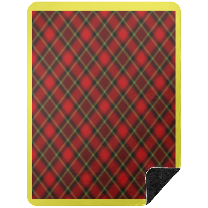 RED TARTAN BSHL Premium Black Sherpa Blanket 60x80
