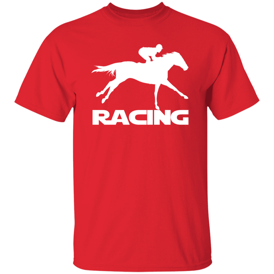 RACING (white) 4HORSE G500 5.3 oz. T-Shirt