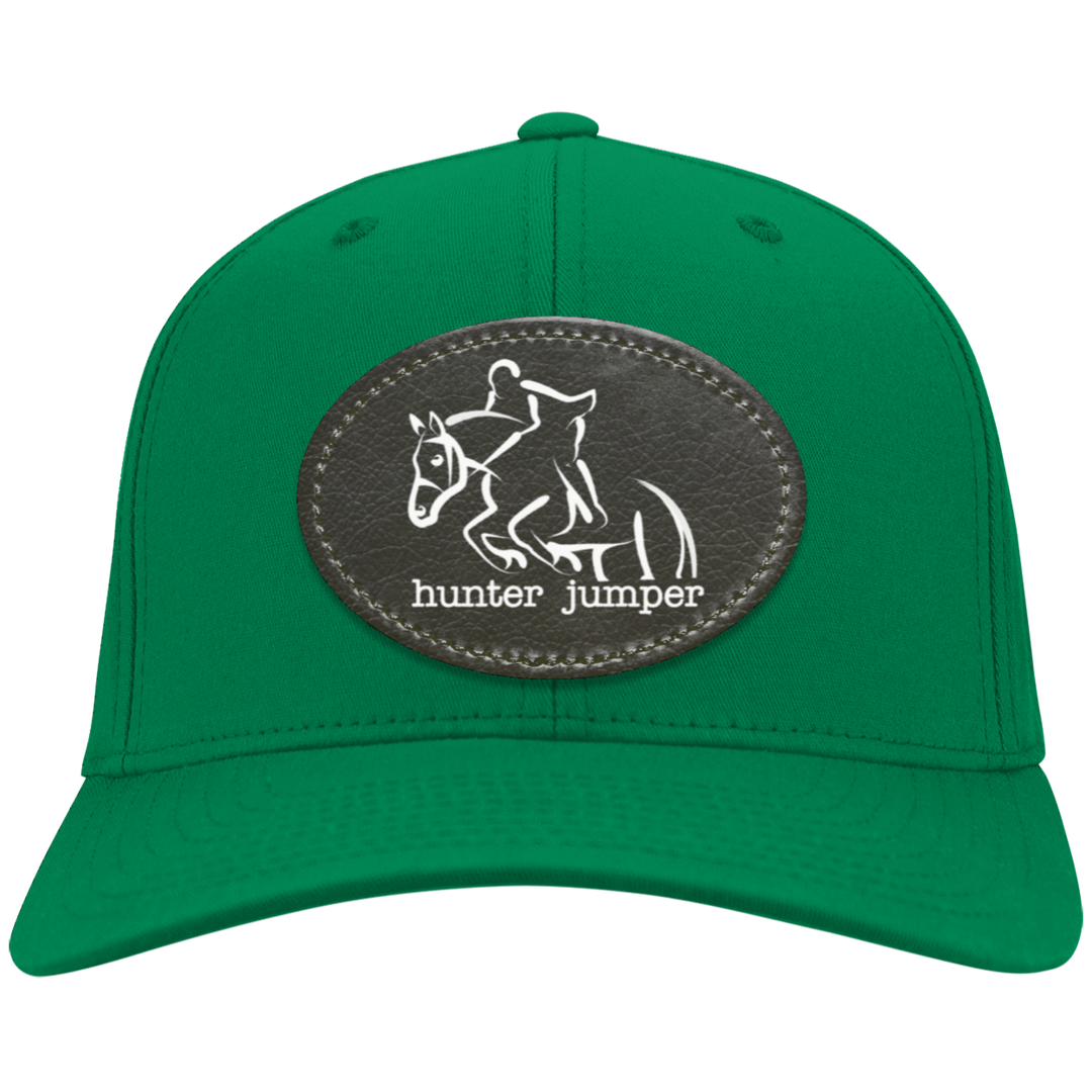 HUNTER JUMPER BLACK LEATHER CP80 Twill Cap - Patch