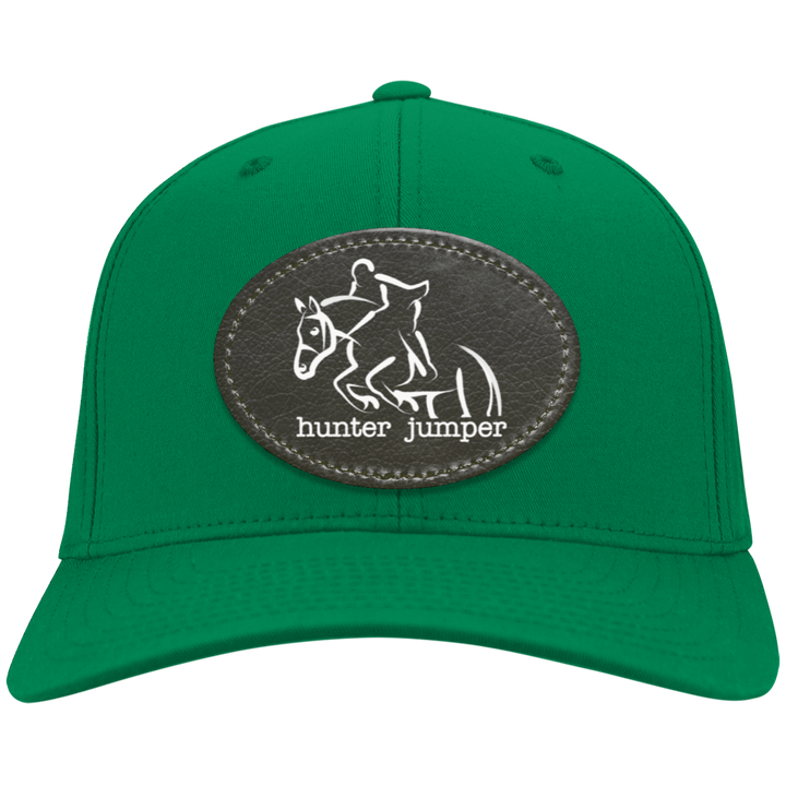 HUNTER JUMPER BLACK LEATHER CP80 Twill Cap - Patch