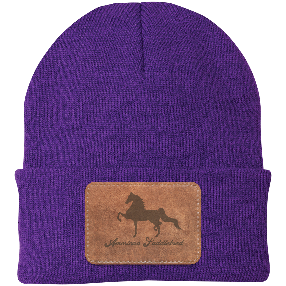 AMERICAN SADDLEBRED ON LEATHER CP90 Knit Cap - Patch