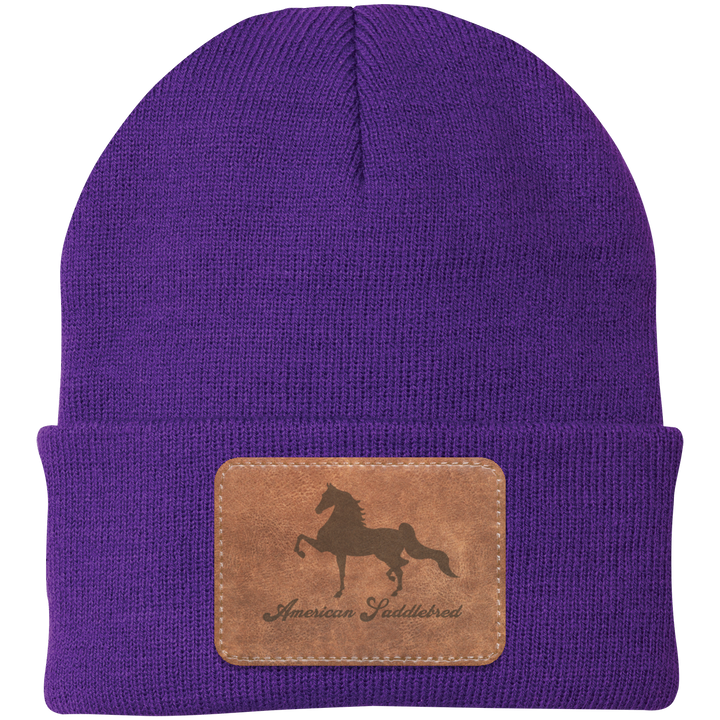 AMERICAN SADDLEBRED ON LEATHER CP90 Knit Cap - Patch