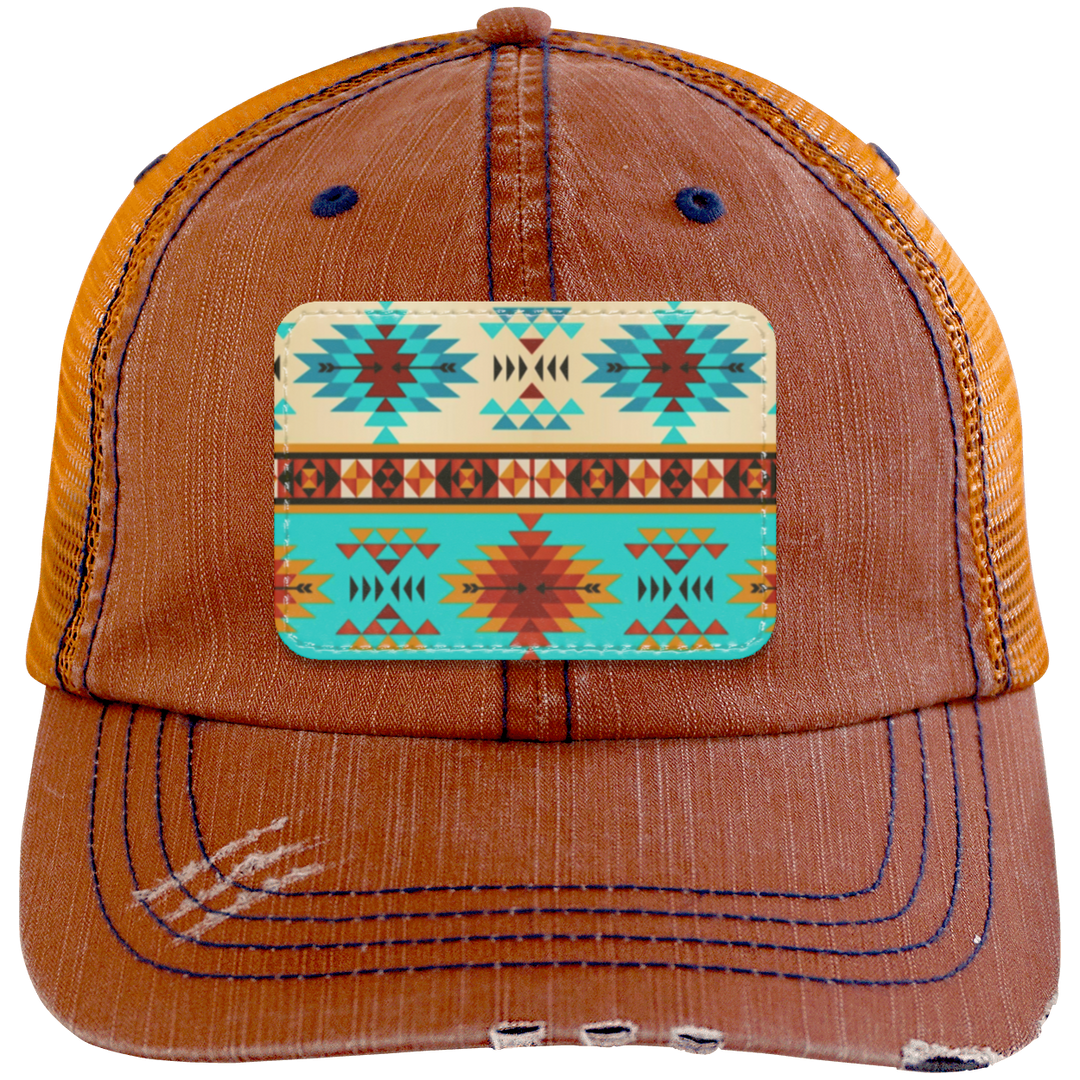 DUTTON RANCH 1 6990 Distressed Unstructured Trucker Cap - Patch