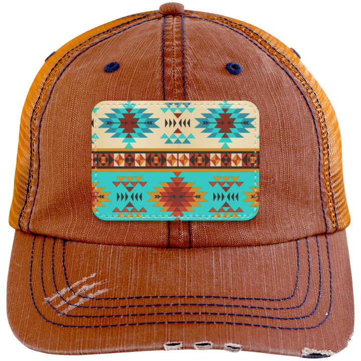DUTTON RANCH 1 6990 Distressed Unstructured Trucker Cap - Patch