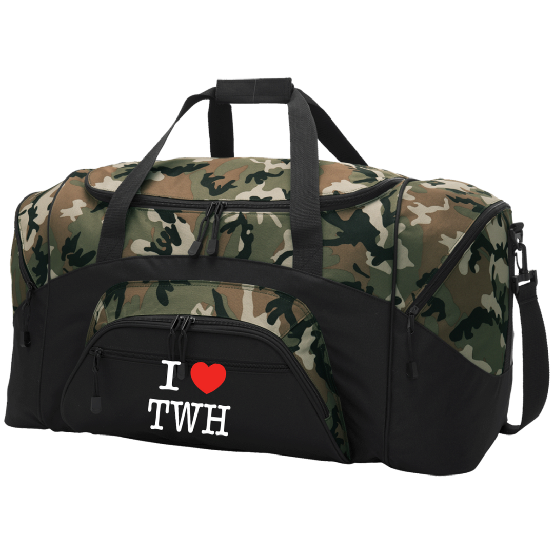 I LOVE TWH WHITE BG99 Colorblock Sport Duffel