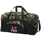 I LOVE TWH WHITE BG99 Colorblock Sport Duffel