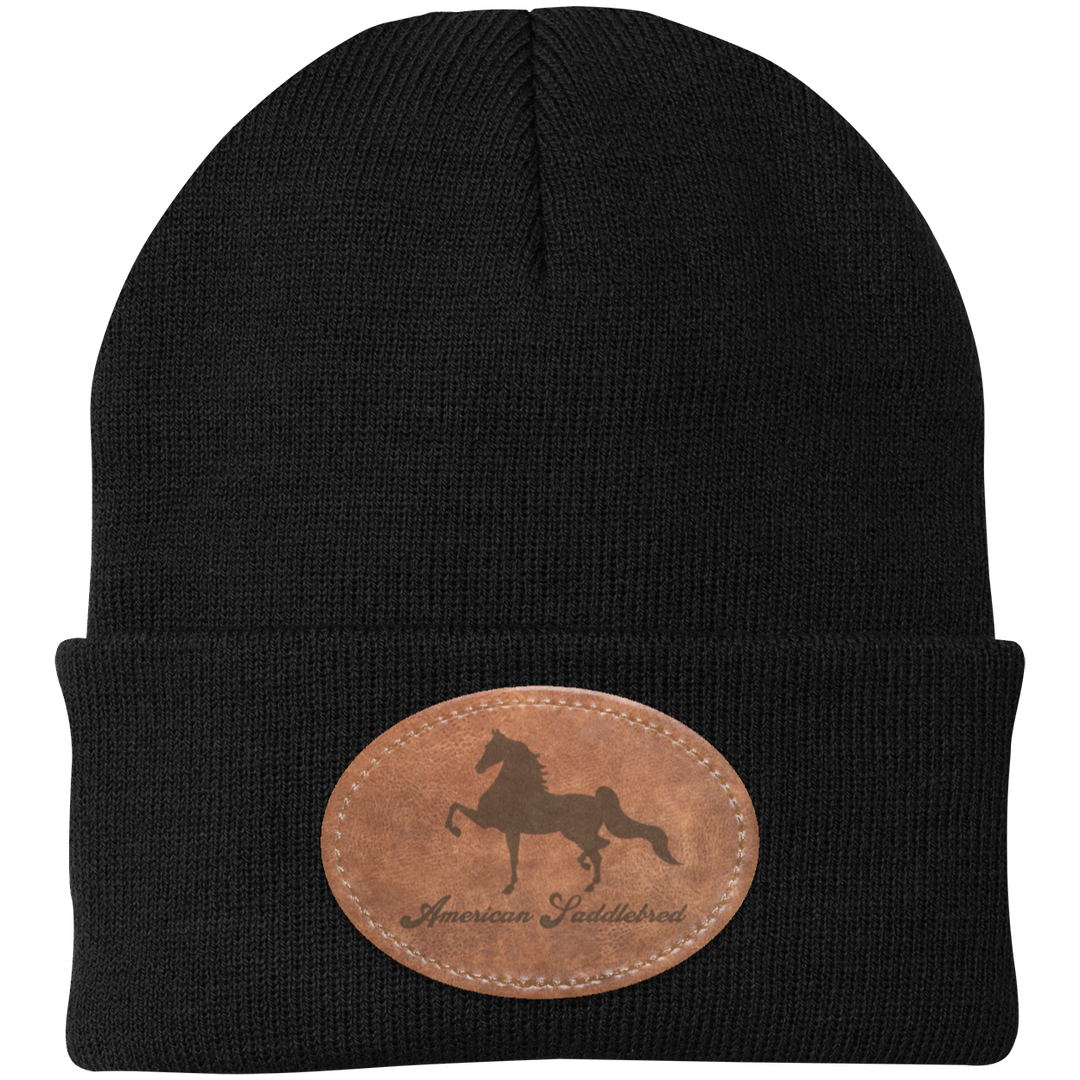 AMERICAN SADDLEBRED ON LEATHER CP90 Knit Cap - Patch