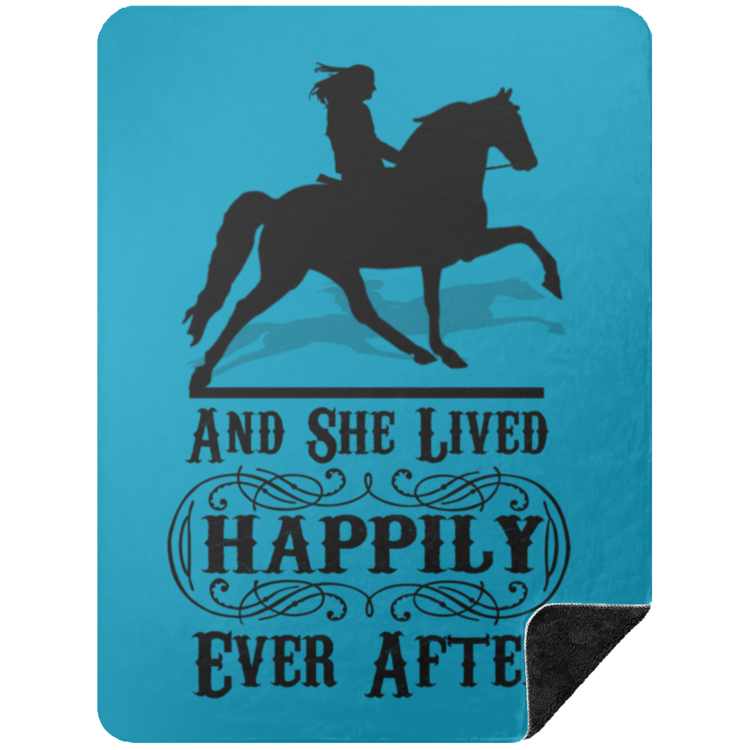 SHE LIVED HAPPILY EVER AFTER BLANKET TWH PLEASURE BSHL Premium Black Sherpa Blanket 60x80