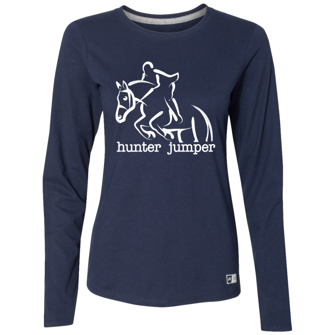 HUNTER JUMPER STYLE 1 (WHITE) 4HORSE 64LTTX Ladies’ Essential Dri-Power Long Sleeve Tee