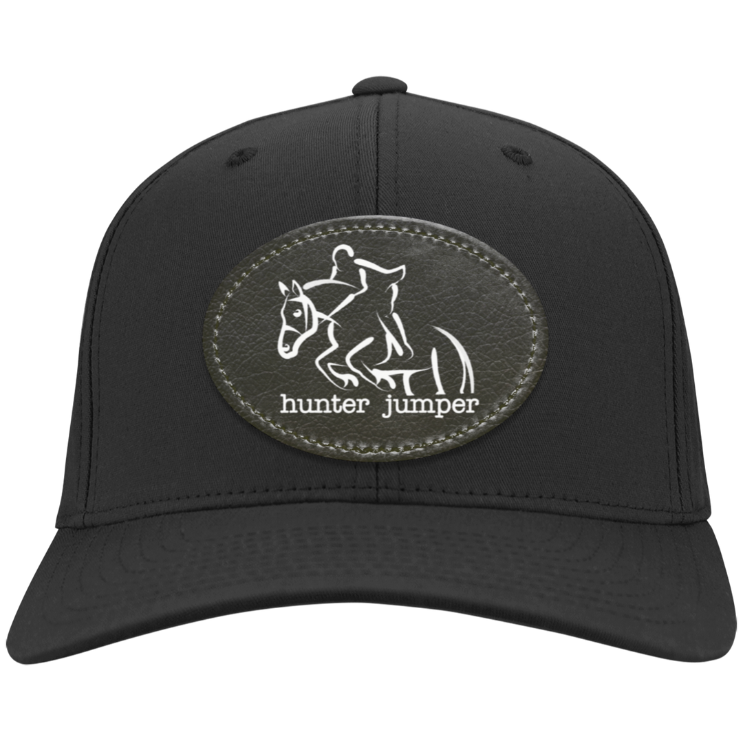 HUNTER JUMPER BLACK LEATHER CP80 Twill Cap - Patch