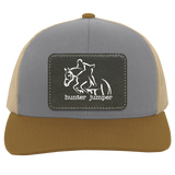 HUNTER JUMPER BLACK LEATHER 104C Trucker Snap Back - Patch