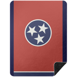 State of Tennessee Flag BSHL Premium Black Sherpa Blanket 60x80