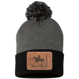 MISSOURI FOX TROTTER ON LEATHER SP15 Pom Pom Knit Cap - Patch