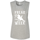 FREAK OF THE WEEK (WHITE) B8803 Ladies' Flowy Muscle Tank