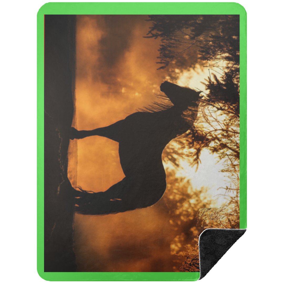 BLACK HORSE 1 BSHL Premium Black Sherpa Blanket 60x80