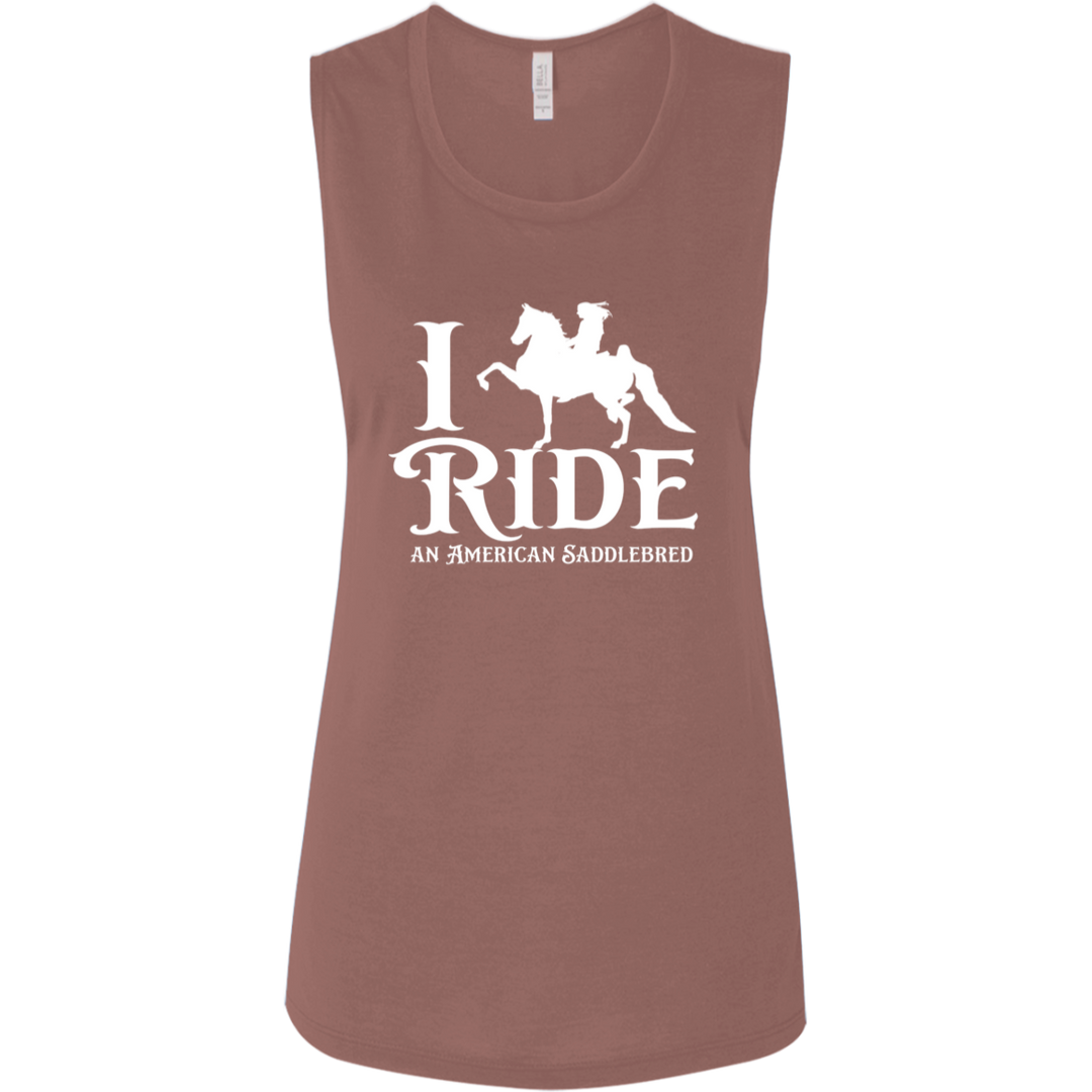 I RIDE AN AMERICAN SADDLEBRED (WHITE) B8803 Ladies&