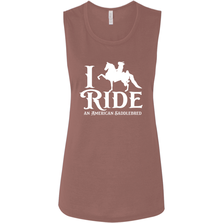 I RIDE AN AMERICAN SADDLEBRED (WHITE) B8803 Ladies&