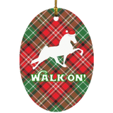 WALK ON ORNAMENT PLAID WALK ON RED PLAID ORNAMENT (4 SHAPES)
