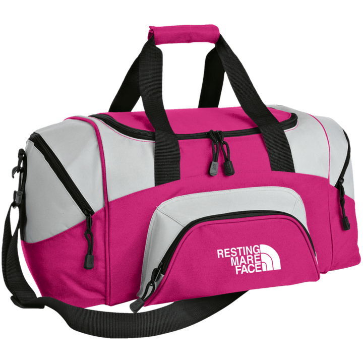 RESTING MARE FACE (white) BG99 Colorblock Sport Duffel