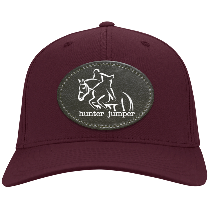 HUNTER JUMPER BLACK LEATHER CP80 Twill Cap - Patch