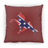 Rebel on the Rail Tennessee Walking Horse Performance ZP16 Medium Square Pillow