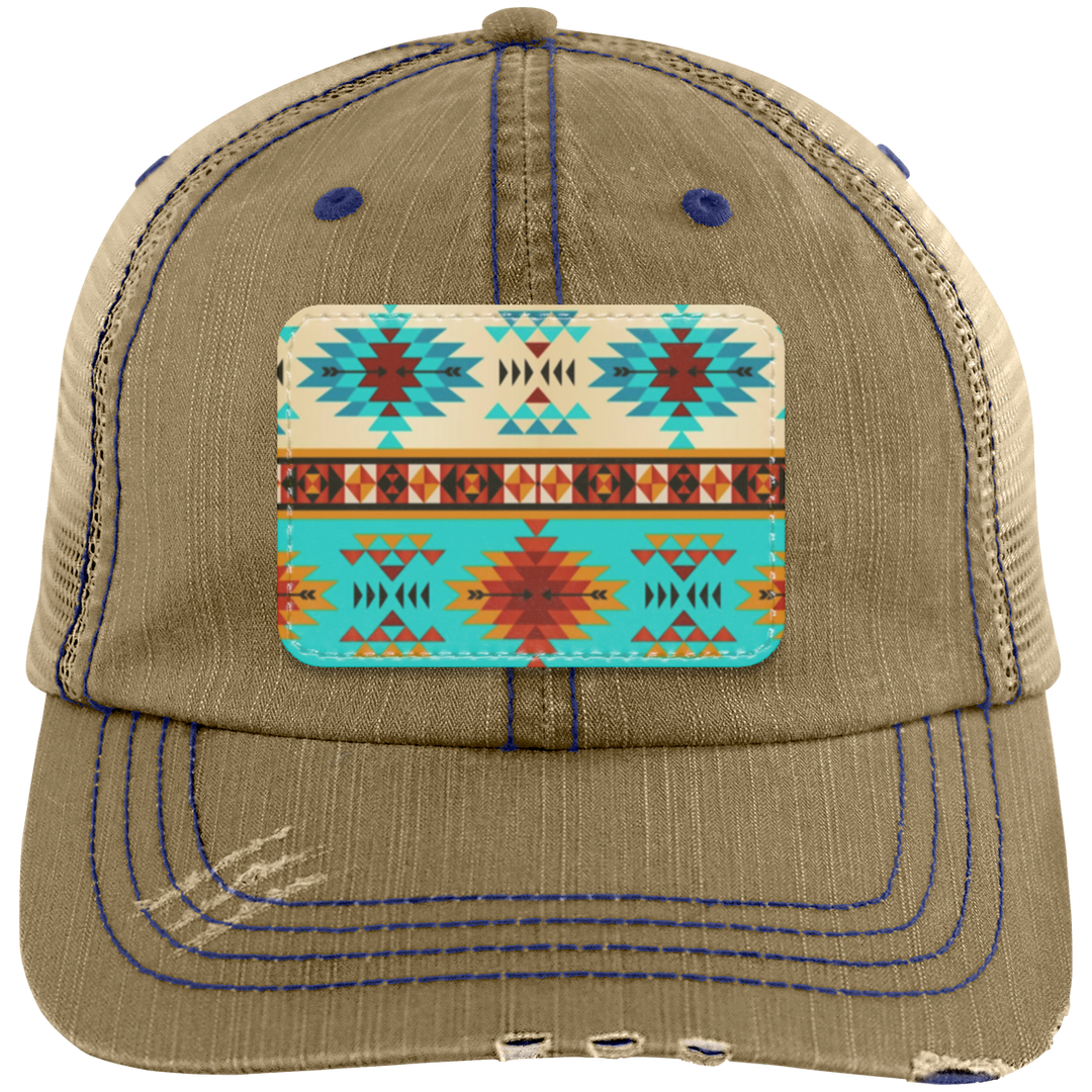 DUTTON RANCH 1 6990 Distressed Unstructured Trucker Cap - Patch
