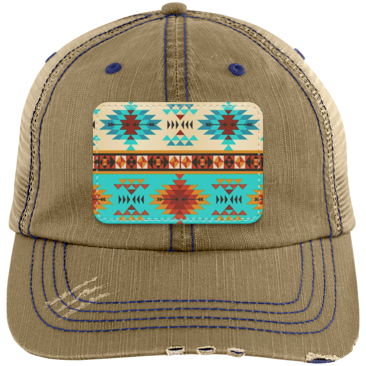 DUTTON RANCH 1 6990 Distressed Unstructured Trucker Cap - Patch