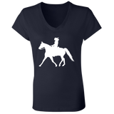 Missouri Fox Trotter LADY FINAL ART WHITE B6005 Ladies' Jersey V-Neck T-Shirt