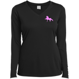 AMERICAN SADDLEBRED PINK LST353LS Ladies’ Long Sleeve Performance V-Neck Tee