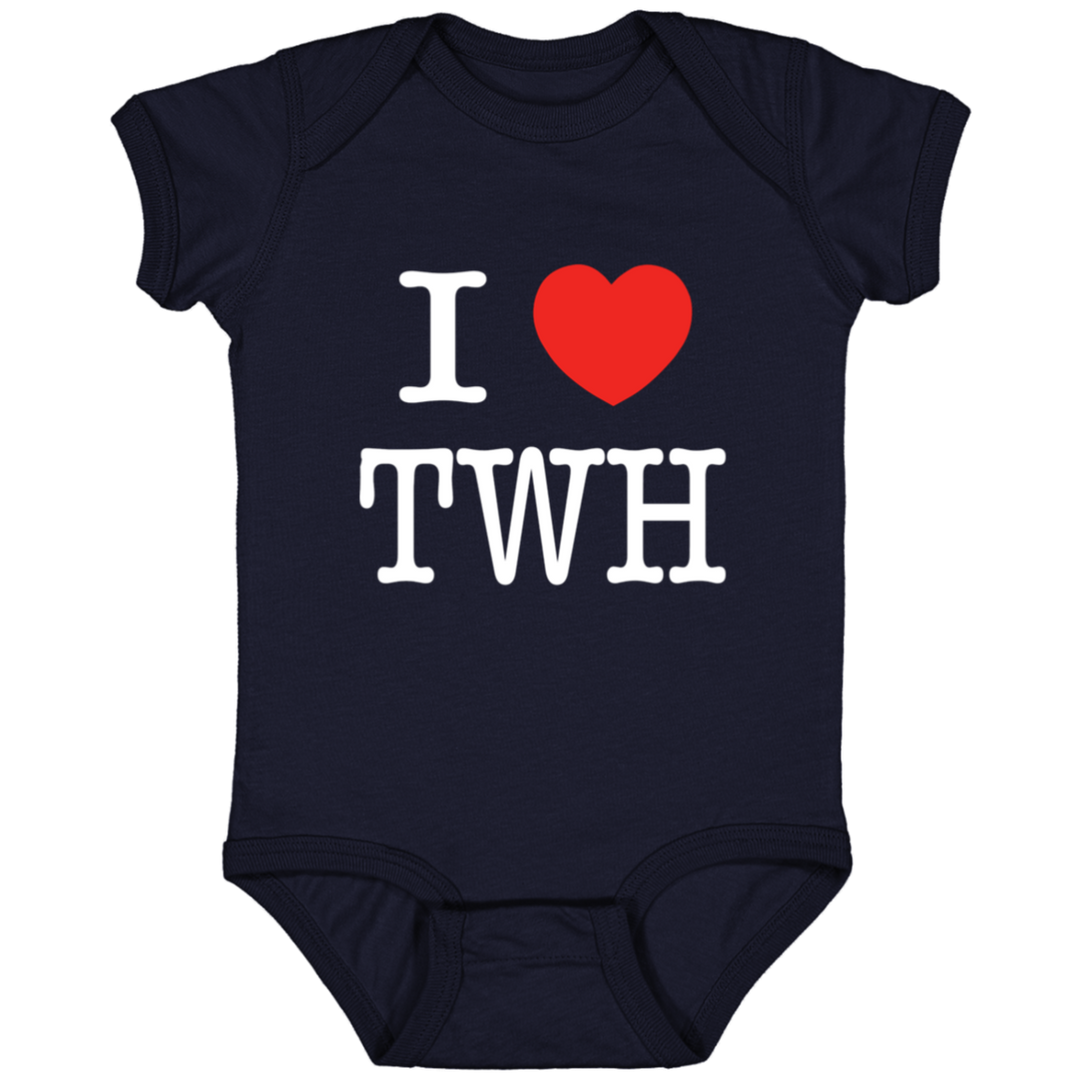 I LOVE TWH WHITE 4424 Infant Fine Jersey Bodysuit