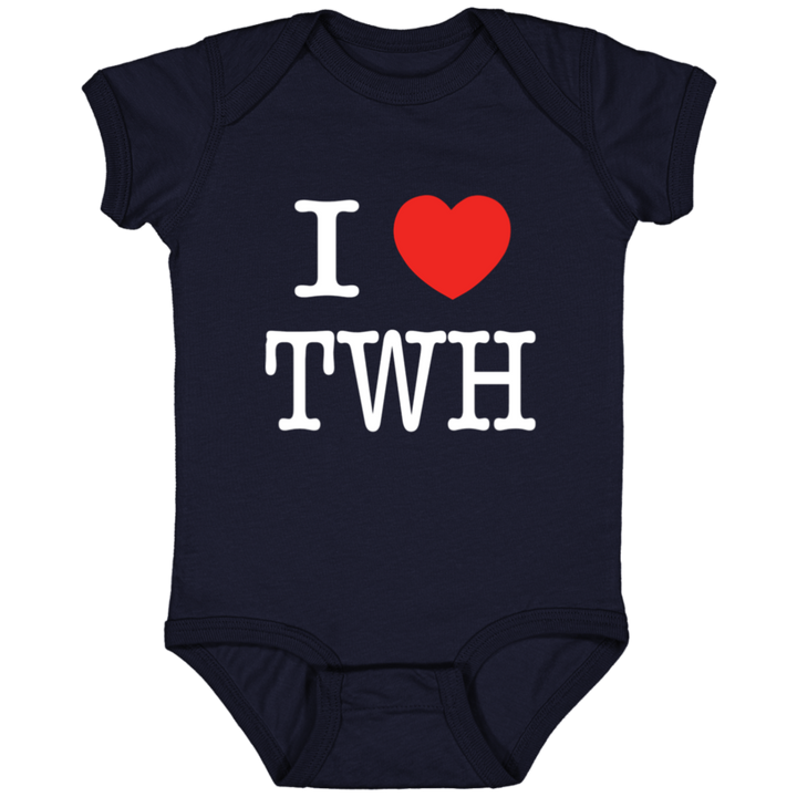 I LOVE TWH WHITE 4424 Infant Fine Jersey Bodysuit