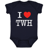I LOVE TWH WHITE 4424 Infant Fine Jersey Bodysuit