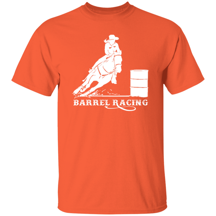 BARREL RACING STYLE 1 (WHITE) 4HORSE G500 5.3 oz. T-Shirt