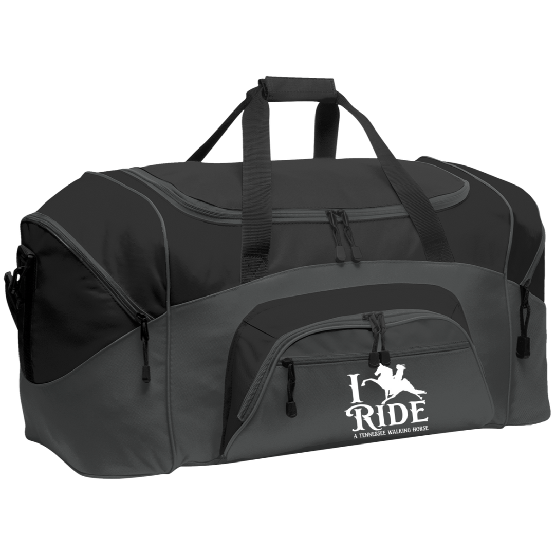I RIDE A WALKING HORSE B (WHITE) BG99 Colorblock Sport Duffel