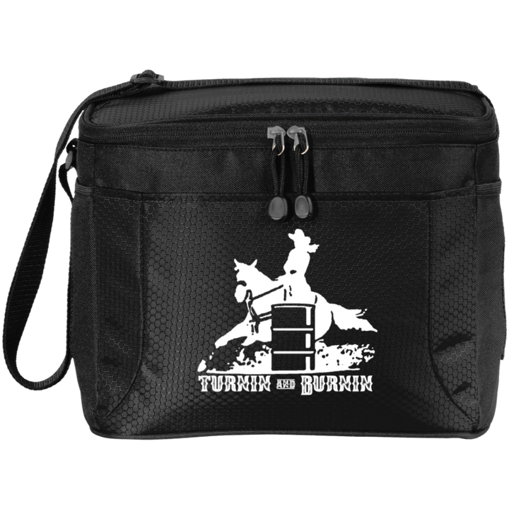 TURNIN AND BURNIN BARREL RACING (white) 4HORSE BG513 12-Pack Cooler