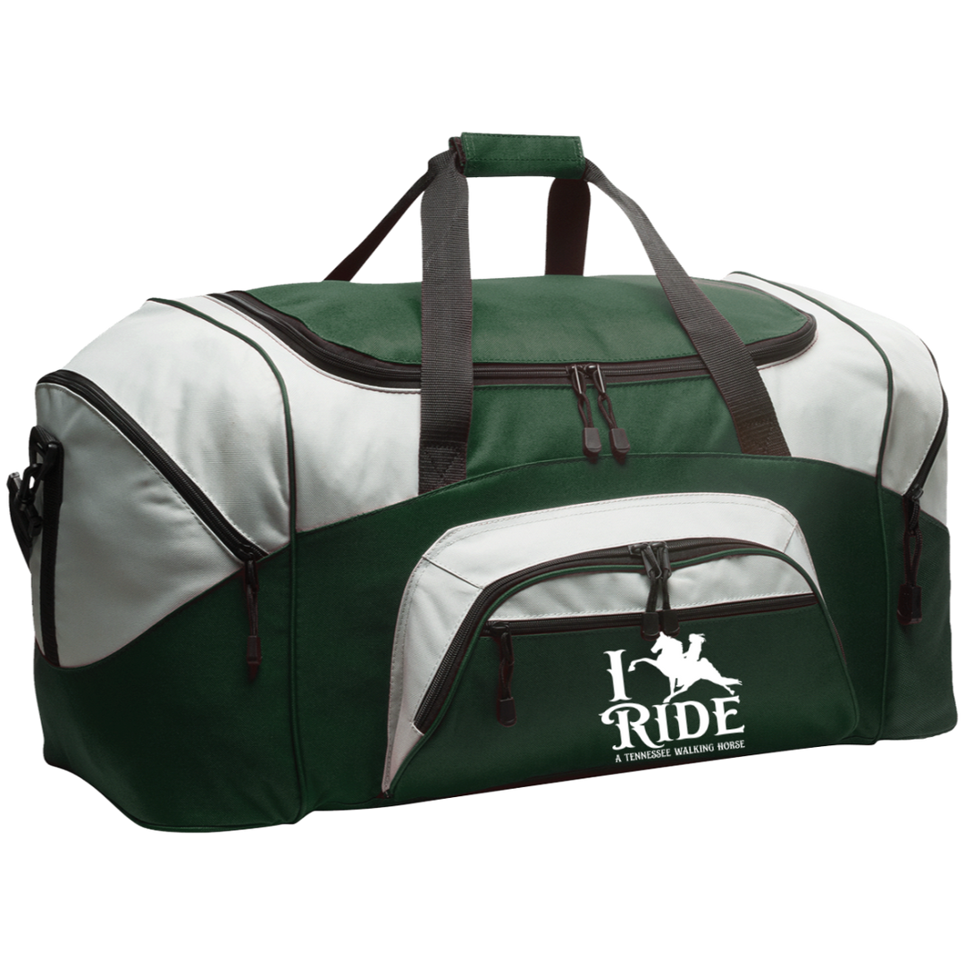 I RIDE A WALKING HORSE B (WHITE) BG99 Colorblock Sport Duffel